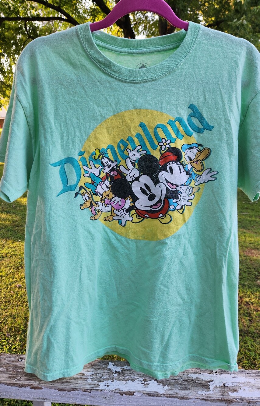 Disneyland Mint Green "Mickey & Friends" Graphic T-Shirt Size Large P2p 20